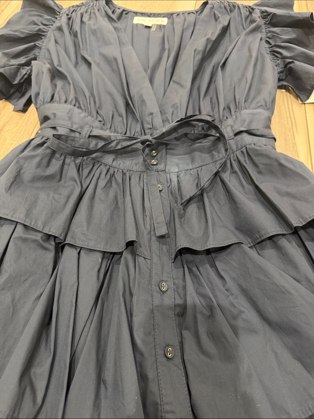 NWT Navy Blue Tiered Ruffle Dress - Picture 3 of 7